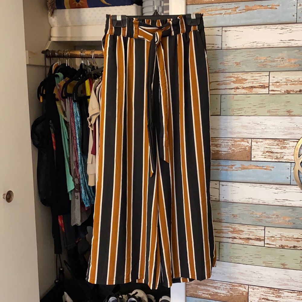Angie Striped Culottes NWOT